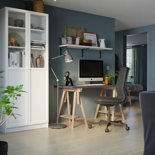 Столешница, 140x60 см, темно-серый IKEA LAGKAPTEN ЛАГКАПТЕН 004.608.17 - схема-чертеж с размерами