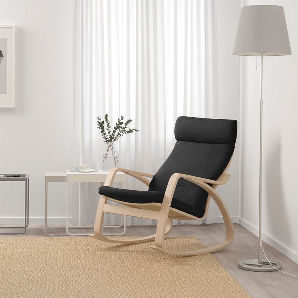 Кресло-качалка, дубовый шпон, беленый/Шифтебу темно-серый IKEA POÄNG ПОЭНГ 693.987.57 - фото 2
