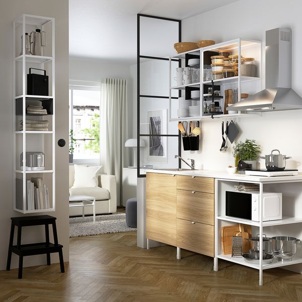 Кухня, белый, под дуб, 183x63.5x222 см IKEA BEGIVENHET БЕГИВЕНХЕТ 893.374.90 - фото 3