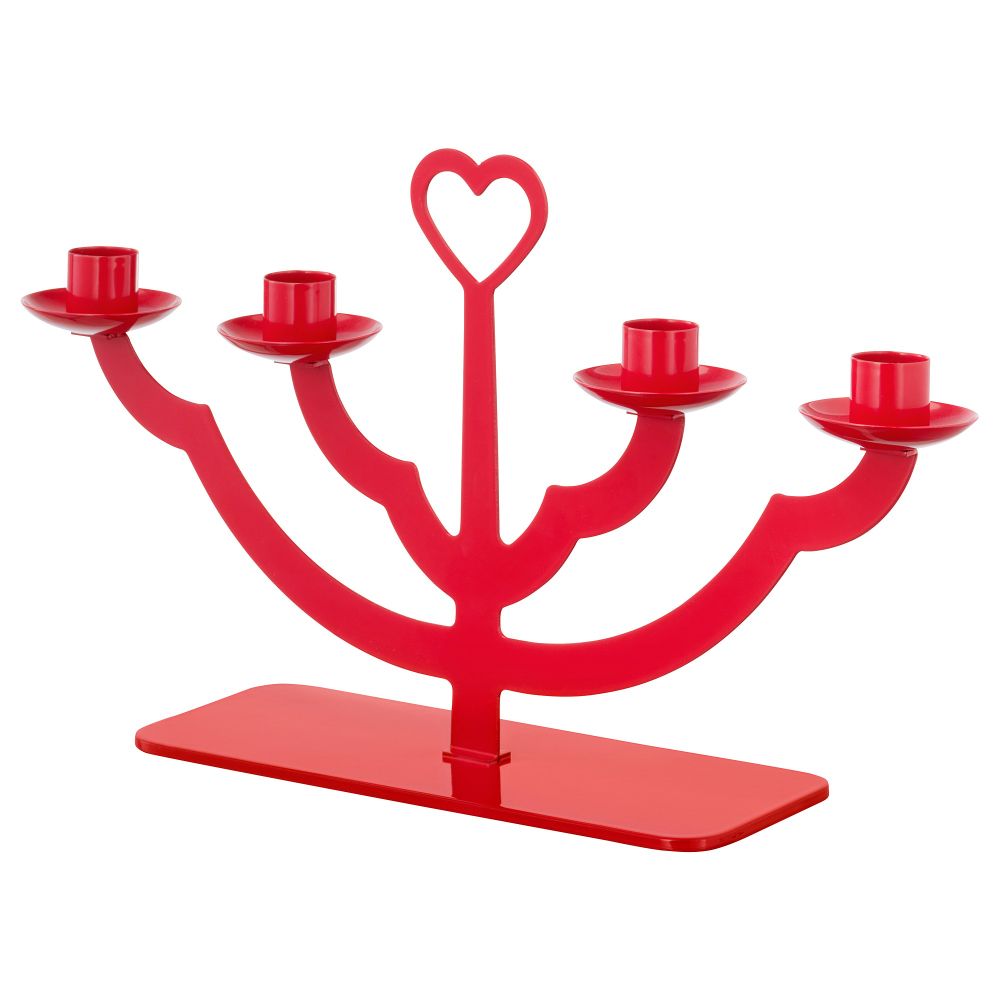 Подсвечник для 4 свечей ВИНТЕР 2018, красный (18 см) - схема-чертеж с размерами