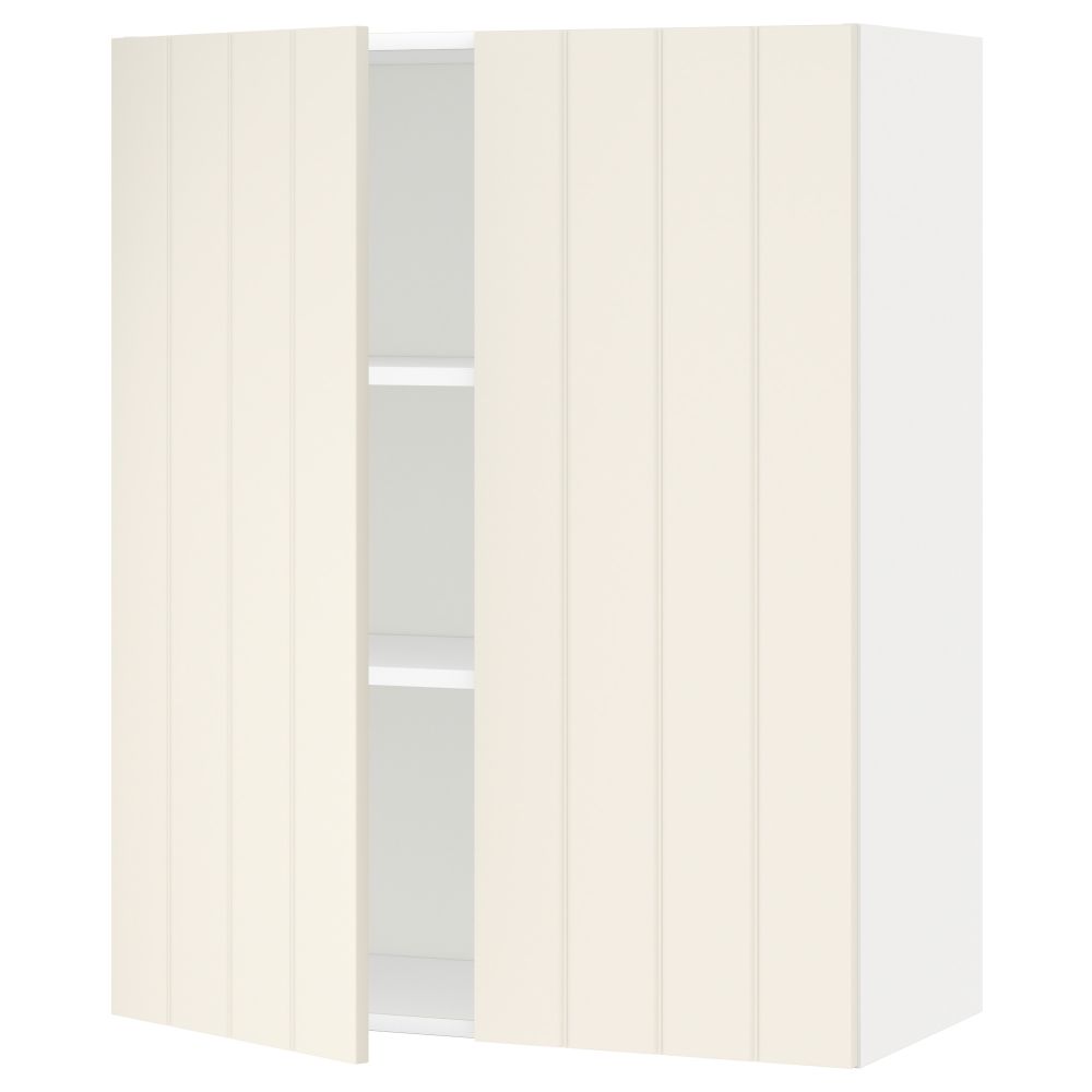 Навесной шкаф с полками, 2 дверцы МЕТОД, белый, Хитарп белый с оттенком - схема-чертеж с размерами