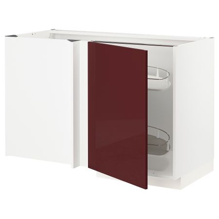 Угловой Напольный шкаф с выдвижной секцией, 128x68 cm IKEA METOD МЕТОД 994.592.97