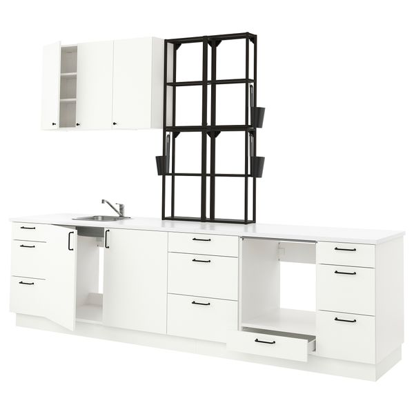 Кухня, антрацит, белый, 323x63.5x241 см IKEA BEGIVENHET БЕГИВЕНХЕТ 993.378.85 - фото 1