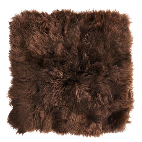 Чехол на подушку СКОЛЬД, овчина, коричневый (50x50 см) - фото 1