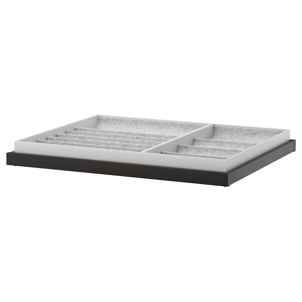 Выдвижная полка+вставка, черно-коричневый 75x58 см IKEA KOMPLEMENT КОМПЛИМЕНТ 192.493.74 - фото 1