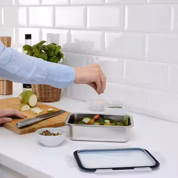 IKEA 365+ Контейнер для продуктов - прямоугольн формы/нержавеющ сталь 1.0 л - фото 2