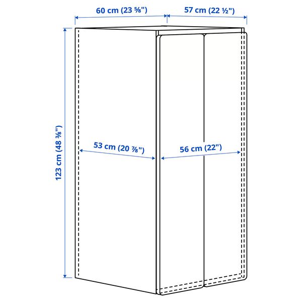 IKEA, дополнительный ракурс - схема-чертеж с размерами