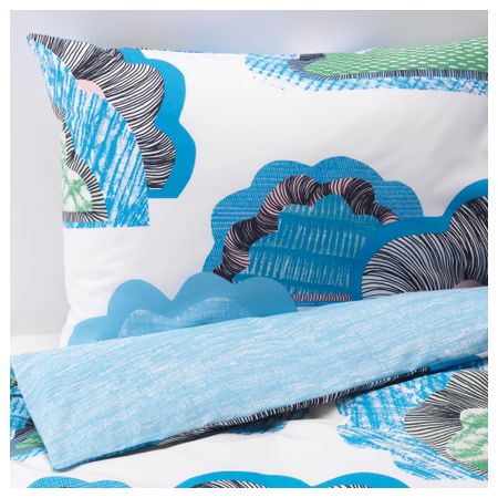 Пододеяльник и 1 наволочка ДОФТРЭНКА, белый, разноцветный