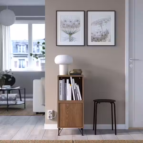 EKET Комбинация шкафов с ножками - под грецкий орех/металлический чёрный 35x35x80 см - фото 3