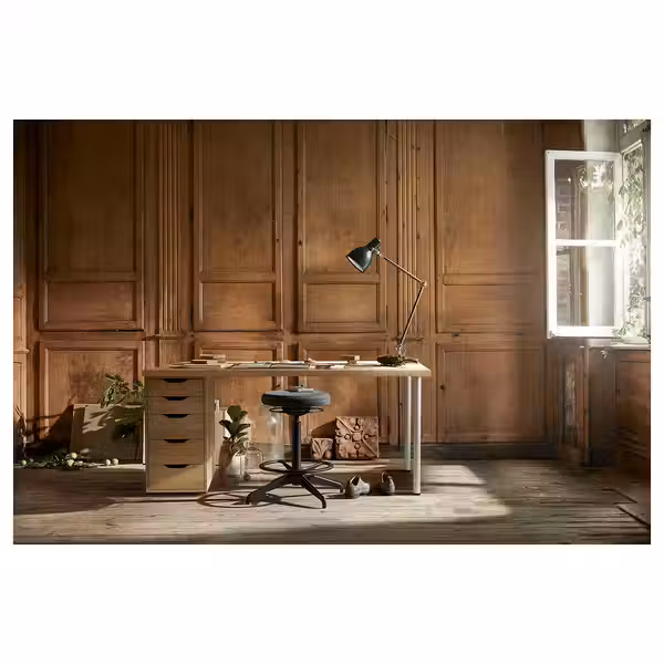 LAGKAPTEN / ALEX Письменный стол - под беленый дуб/белый 140x60 см - фото 3