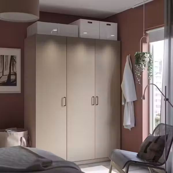 PAX / FORSAND Гардероб, комбинация - серо-бежевый/серо-бежевый 150x60x201 см - фото 2