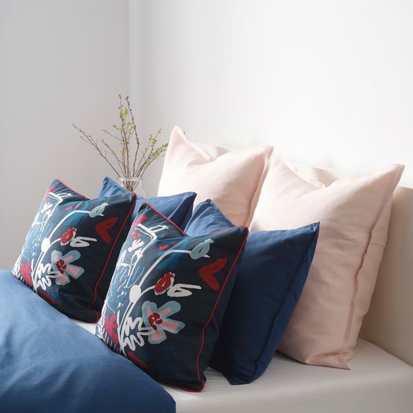Чехол на подушку, темно-синий/разноцветный 50x50 см IKEA MÅLARBORSTE МОЛАРБОРСТЕ 504.474.37 - фото 4
