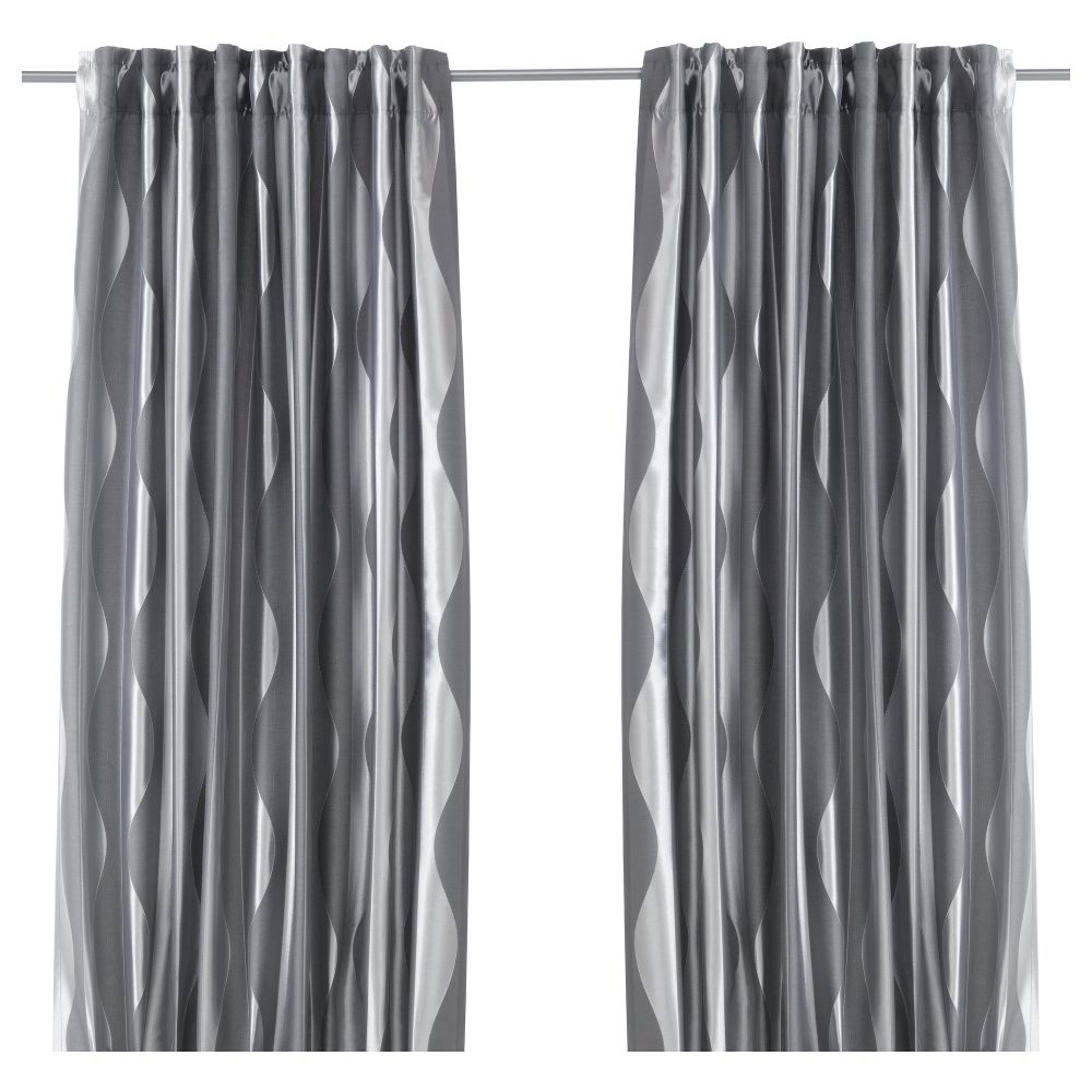 Гардины, 1 пара МУРРУТА, серый (145x300 см) - фото 1