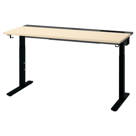 MITTZON Письменный стол - березовый шпон/чёрный 140x60 см