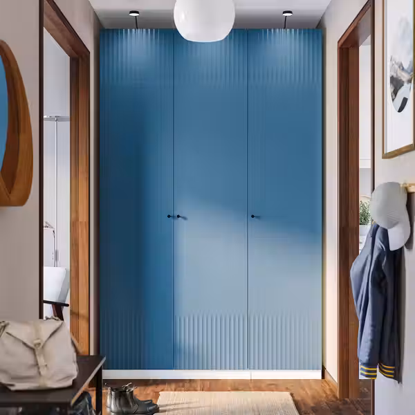 PAX / FYRUDDEN Гардероб, комбинация - белый/синий 150x60x236 см - фото 3