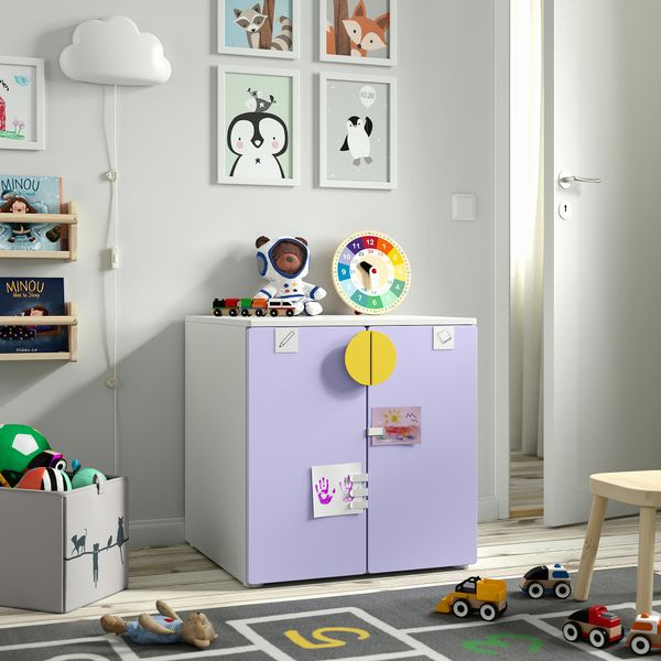 Шкаф, белый сиреневый, с 1 полкой, 60x57x63 см IKEA PLATSA ПЛАТСАA ПЛАТСА, SMÅSTAD СМОСТАД 195.426.58 - фото 3