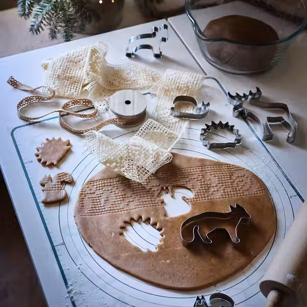 BAKTRADITION Коврик для выпечки - белый/бирюзовый 61x46 см - схема-чертеж с размерами