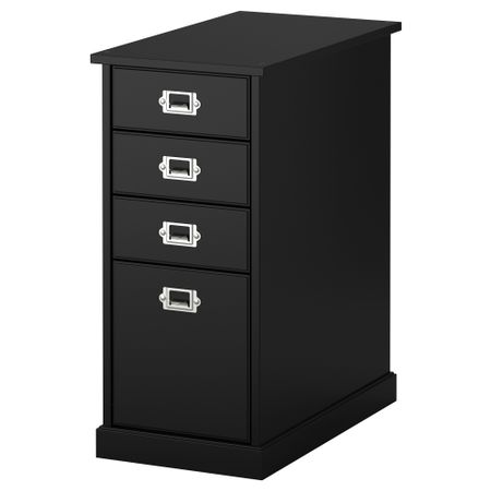 Тумба с ящиками КЛИМПЕН, черный (33x70 см)