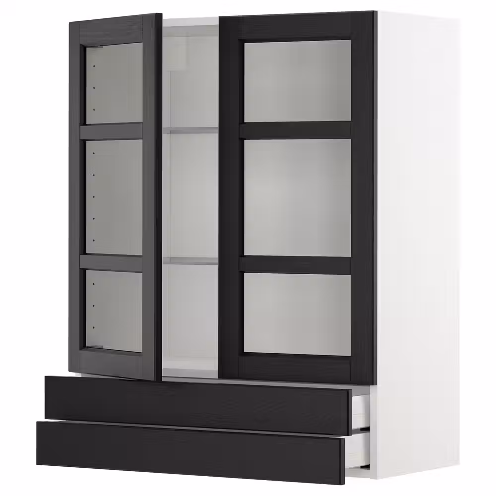 METOD / MAXIMERA Навесной шкаф/2 стекл двери/2 ящика - фото 1