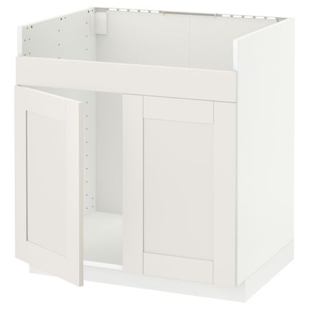 Напольный шкаф для двойной мойки ДУМШЁ МЕТОД, белый, Сэведаль белый (80x60 см)