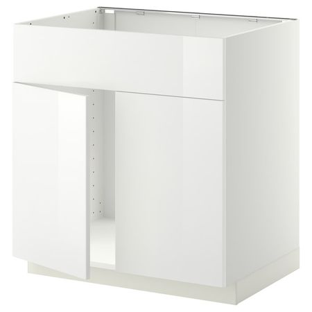 METOD Шкаф под мойку/2 двери/фасад - белый/Ringhult белый 80x60 см