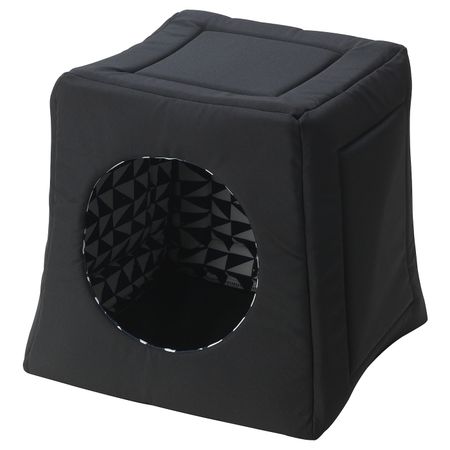 Кроватка-домик для/кошки, черный-белый 38x38x37 см IKEA LURVIG ЛУРВИГ 704.844.00