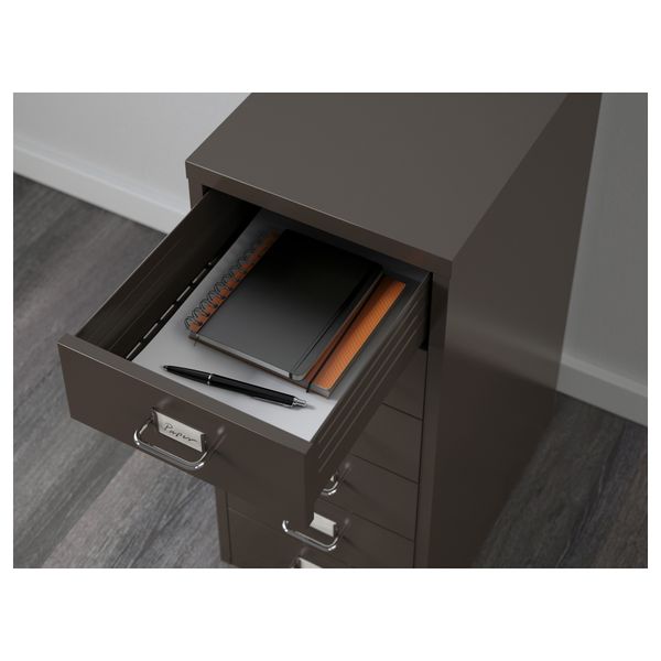 Тумба с ящиками на колесах ХЕЛЬМЕР, серый (28x69 см) - фото 4