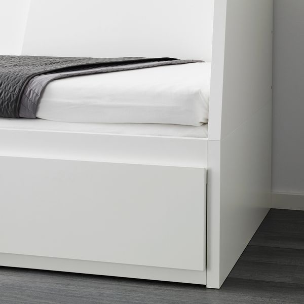 Кушетка с 2 матрасами, 2 ящиками, 80x200 см, белый, Åsvang жесткий IKEA FLEKKE ФЛЕККЕ 694.959.37 - фото 8