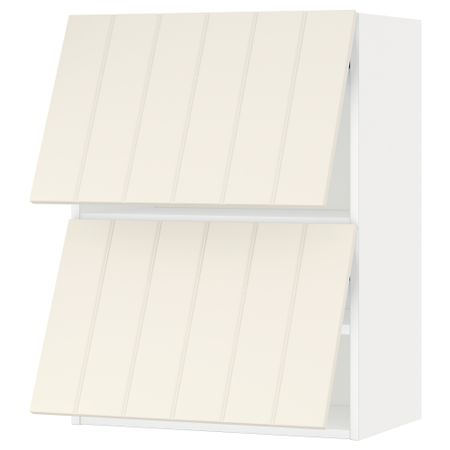 Навесной шкаф, 2 дверцы, горизонтальный МЕТОД, белый, Хитарп белый с оттенком