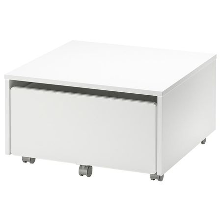 SLÄKT Ящик д/хранения на колесиках - белый 62x62x35 см