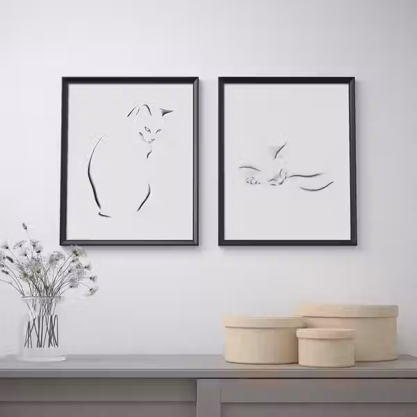 BILD Постер - Набросок кота 40x50 см - схема-чертеж с размерами