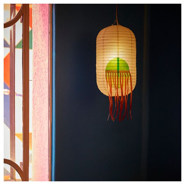 Абажур для подвесного светильника, 25 см, белый, зеленый IKEA ÖMSESIDIG 205.463.92 - схема-чертеж с размерами