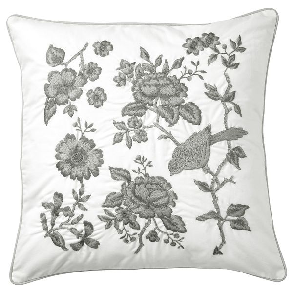 Подушка, белый, светло-серый 50x50 см IKEA PRAKTBRÄCKA ПРАКТБРЭККА 604.556.10 - фото 1