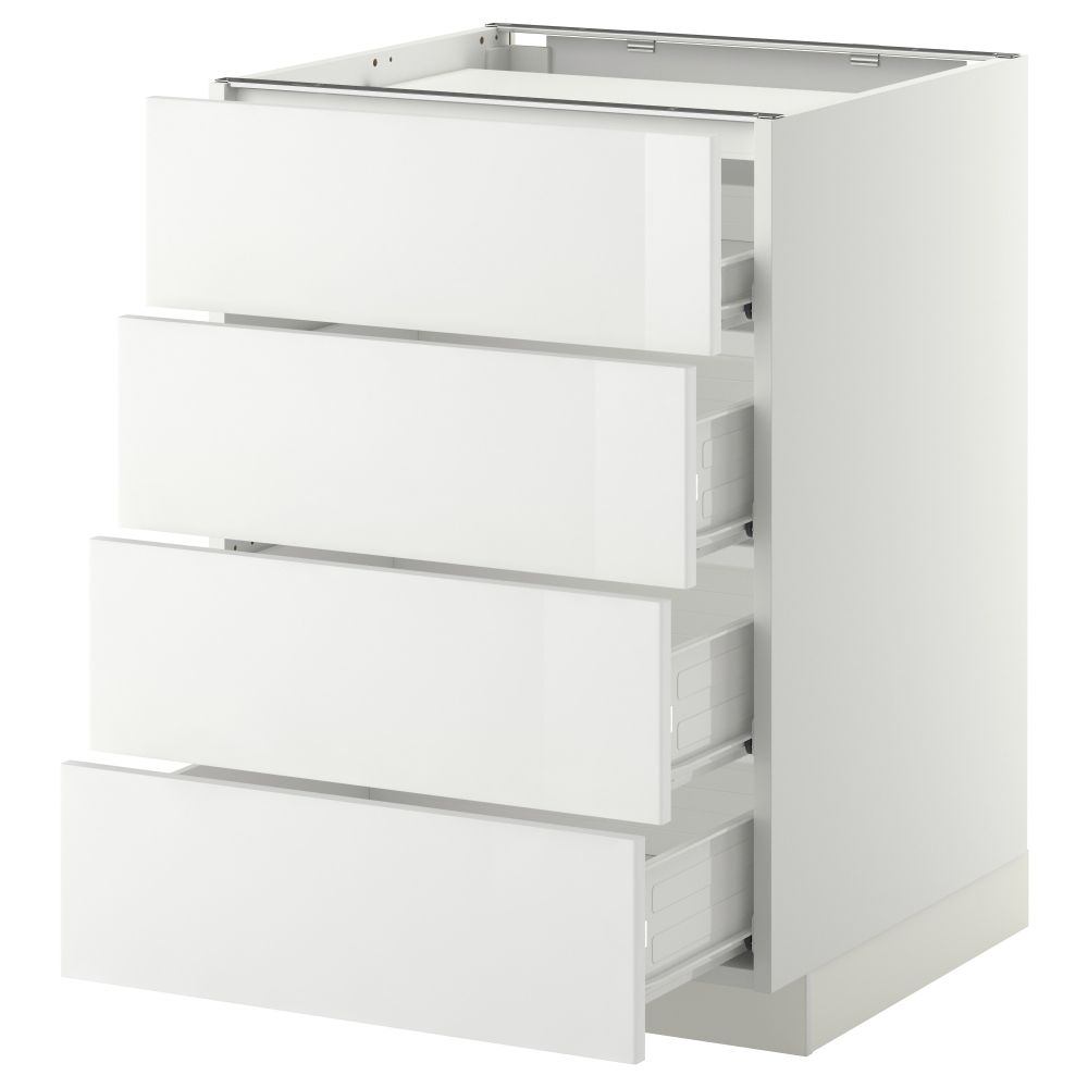Напольный шкаф, 4 фронтальных панели, 4 ящика МЕТОД / ФОРВАРА, белый, Рингульт белый - фото 1