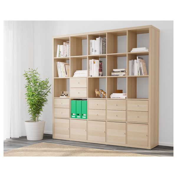 Стеллаж с 10 вставками, под беленый дуб 182x182 см IKEA KALLAX КАЛЛАКС 793.880.55 - фото 2