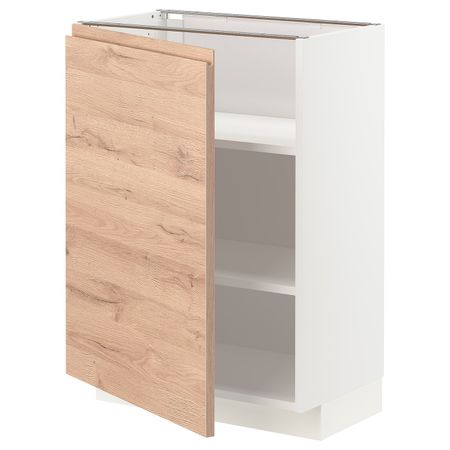 Напольный шкаф с полками, белый/Воксторп под дуб 60x37 см IKEA METOD МЕТОД 194.141.61