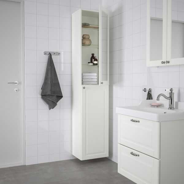 Шкаф высокий, Кашён белый 40x32x192 см IKEA GODMORGON ГОДМОРГОН 104.858.98 - фото 2