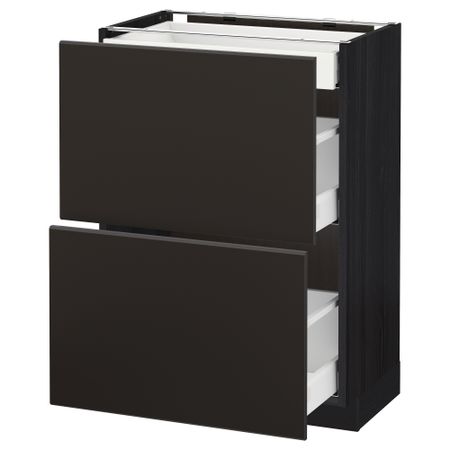 Напольный шкаф, 2 фасада, 3 ящика, 60x37 cm IKEA METOD МЕТОД, MAXIMERA МАКСИМЕРА 492.125.43