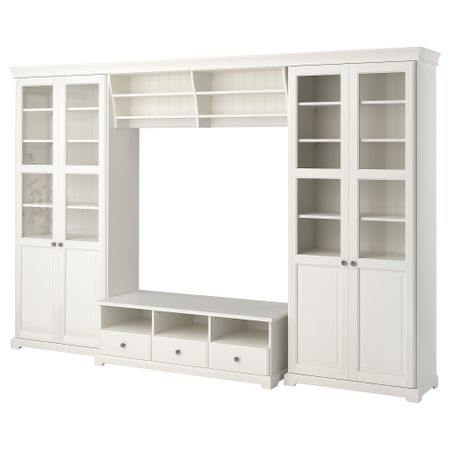 Шкаф для ТВ, комбинация, 332x214 см, белый IKEA LIATORP ЛИАТОРП 390.460.64