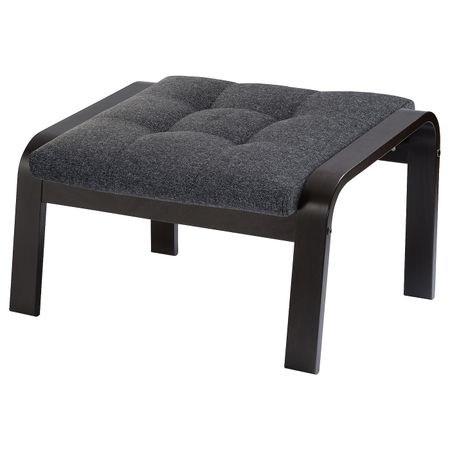 Табурет для ног, черно-коричневый/Гуннаред темно-серый IKEA POÄNG ПОЭНГ 394.372.27