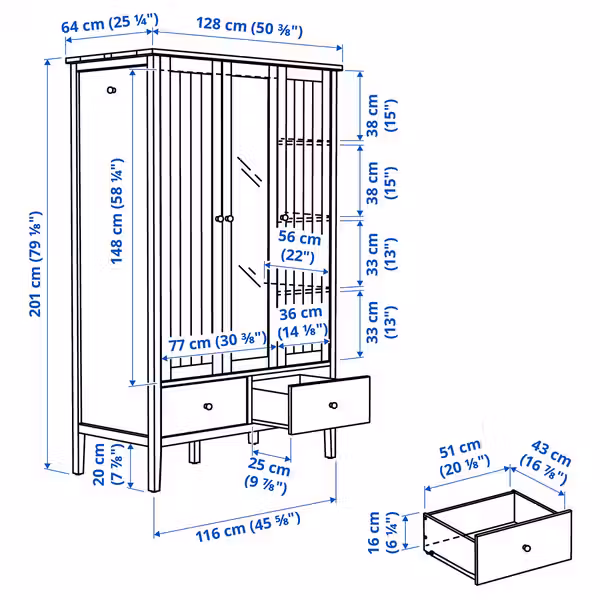 IKEA, дополнительный ракурс - схема-чертеж с размерами