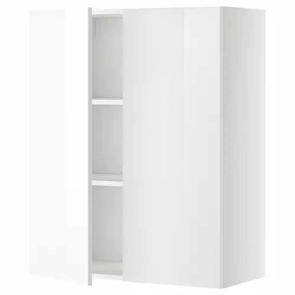 METOD Навесной шкаф с полками/2дверцы - белый/Ringhult белый 80x100 см - фото 1