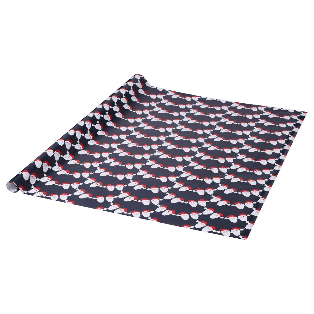 Рулон оберточной бумаги, орнамент «Санта Клаус» синий, 4x1 м IKEA VINTERFINT 505.772.83 - фото 1