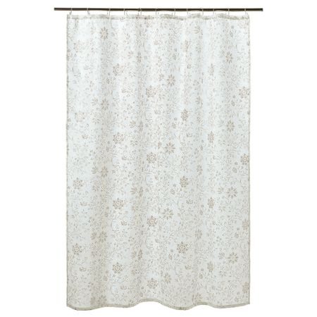 Штора для ванной, 180x200 см, белый, темно-бежевый IKEA TYCKELN ТЮККЕЛЬН 504.749.11