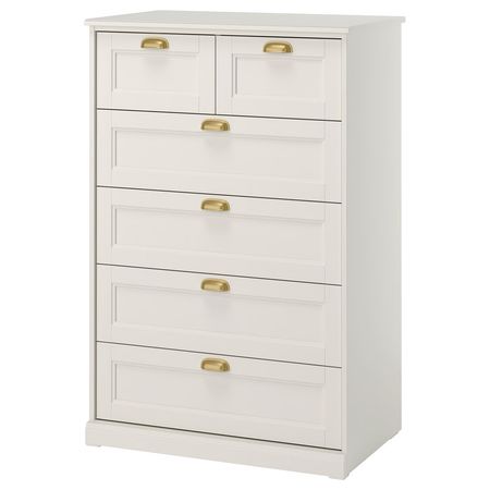 FÅGELFJÄLLET Комод с 6 ящиками - белый с оттенком 82x51x123 см