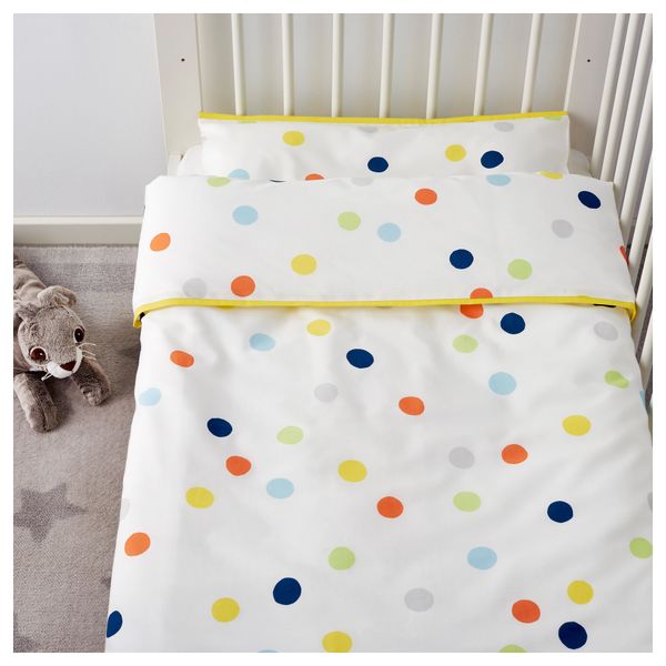 Пододеяльник, наволочка для кроватки ДРЁМЛАНД, разноцветный (110x125/35x55 см) - схема-чертеж с размерами