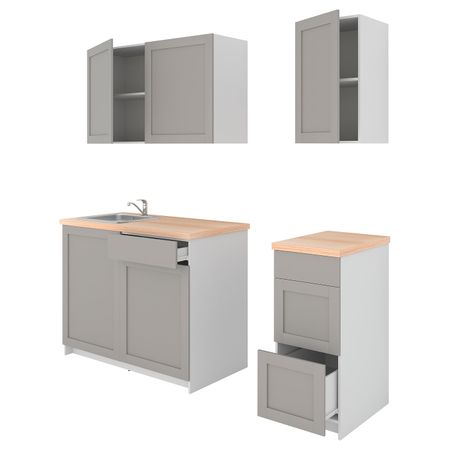 Кухня, серый 160x61x220 см IKEA KNOXHULT КНОКСХУЛЬТ 494.015.10