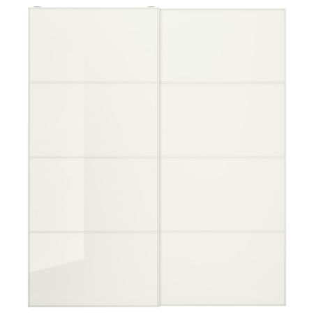 Пара раздвижных дверей, белое стекло 200x236 см IKEA FÄRVIK ФЭРВИК 593.116.27