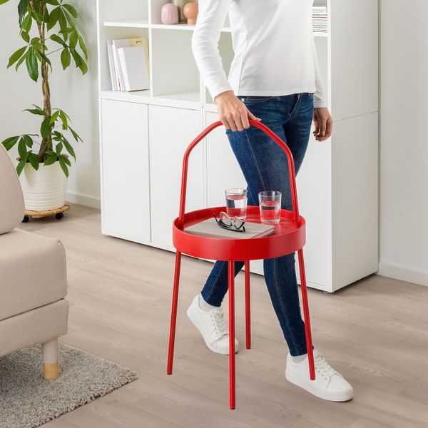 Придиванный столик, красный 38 см IKEA BURVIK БУРВИК 503.555.26 - фото 3