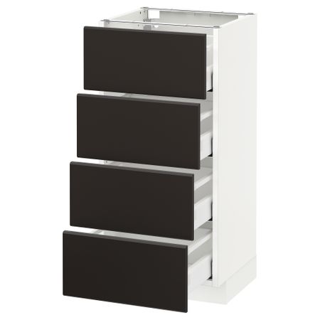 Напольный шкаф 4 фронтальных панели, 4 ящика, 40x37 cm IKEA METOD МЕТОД, MAXIMERA МАКСИМЕРА 792.120.04